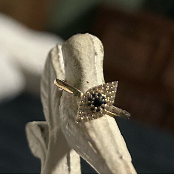 SPINNING RING EVIL EYE GOLD TONE ADJUSTABLE RING - Picture 4 of 4